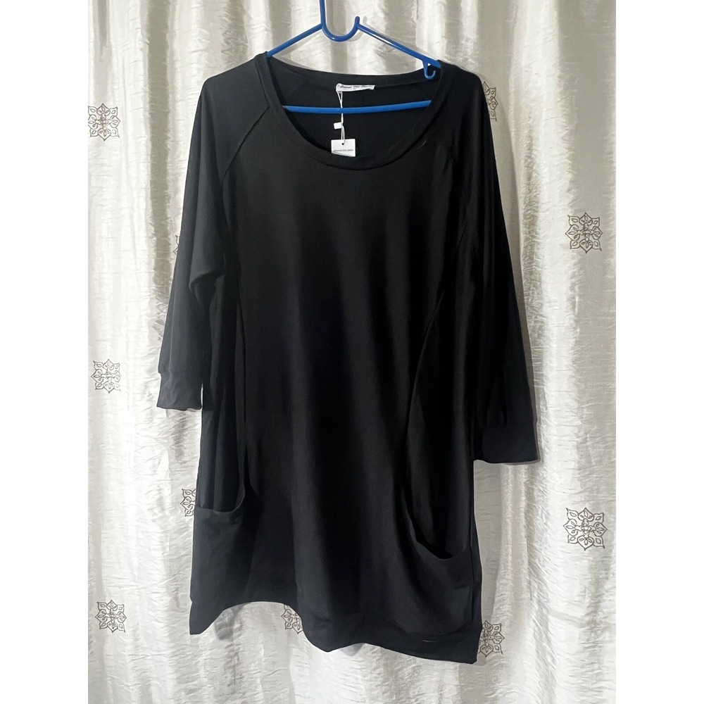 NWT Beyond This Plane Oversize Black Drape Pocket Tunic Size XL